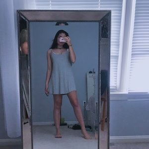 Gray strappy low back dress